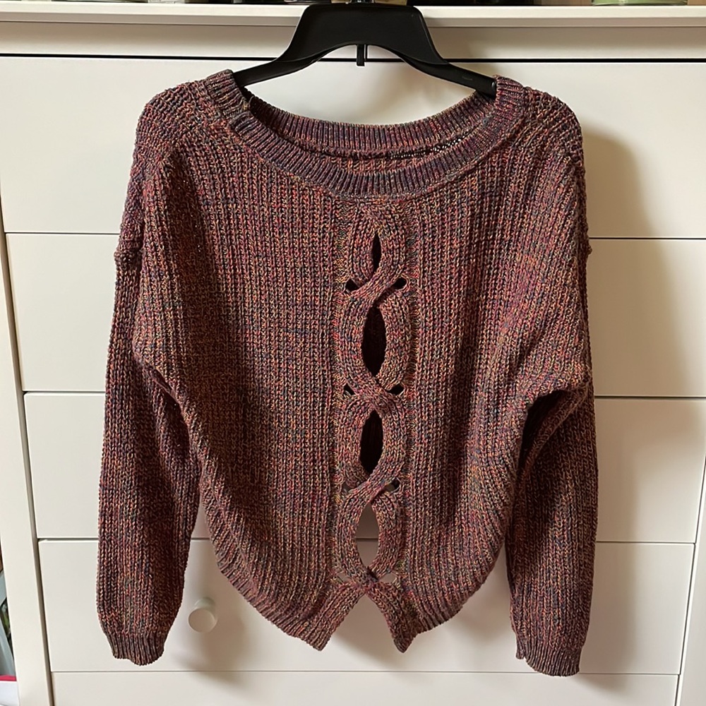 Express Size Xs High Low Open Back Sweater - image 2